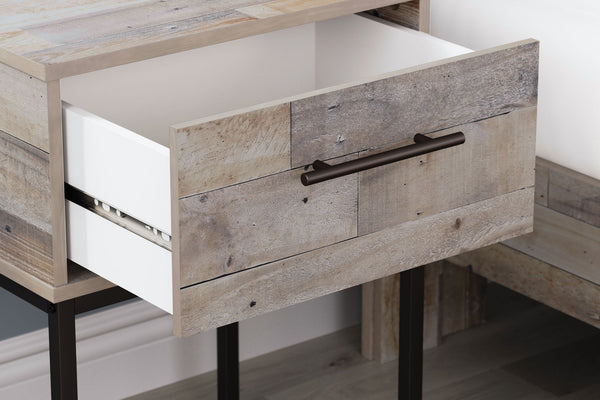 Neilsville - One Drawer Night Stand - Vinyl-Wrapped - Whitewash