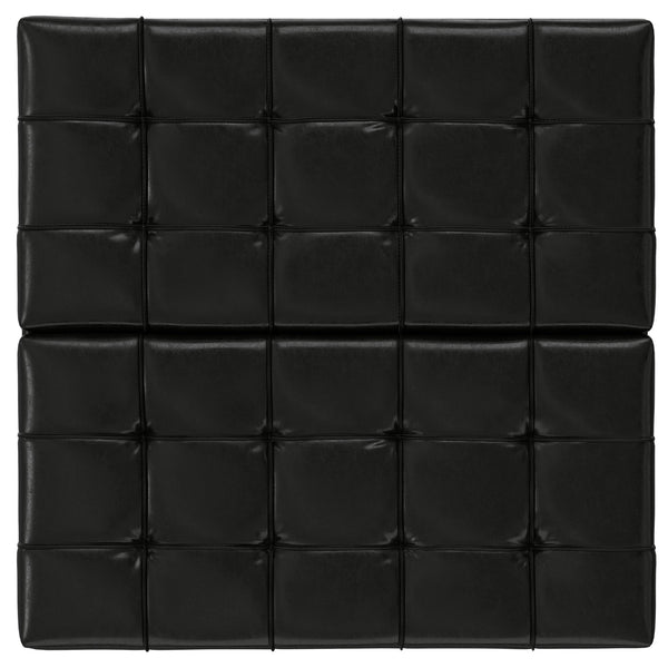 Harrison - Large Square Coffee Table Storage Ottoman - Black