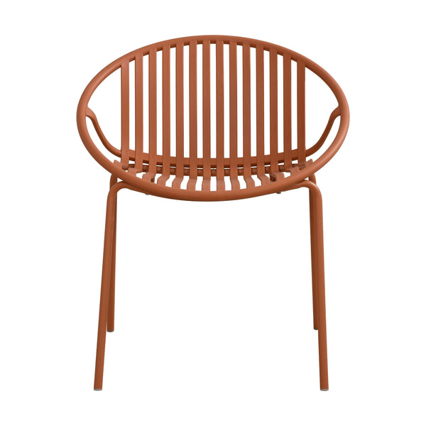 Stackable Outdoor Chairs With Breathable Plastic Backrest (Set of 2)