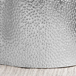Modern Round Accent Table With Hammered Surface