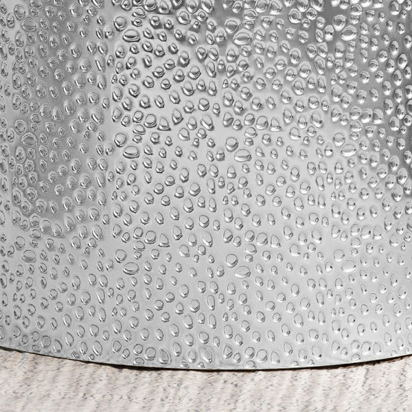 Modern Round Accent Table With Hammered Surface