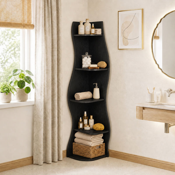 5 Tier S - Shaped Corner Shelf For Living Room
