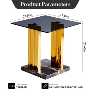 Side Table - Gray / Gold