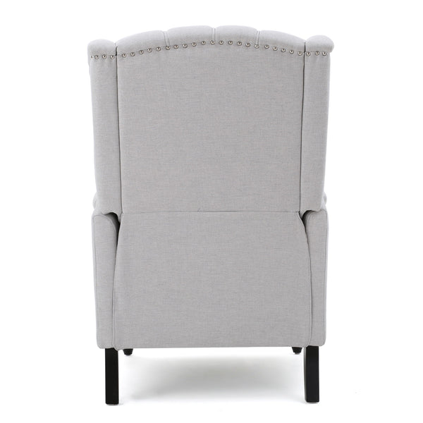 Armchair Recliner With Pushback Mechanism And Wingback Design