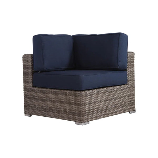 Wicker Sectional Sofa With Cushions And Table
