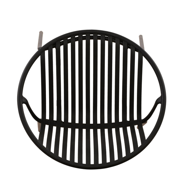 Stackable Outdoor Chairs With Breathable Plastic Backrest (Set of 2)