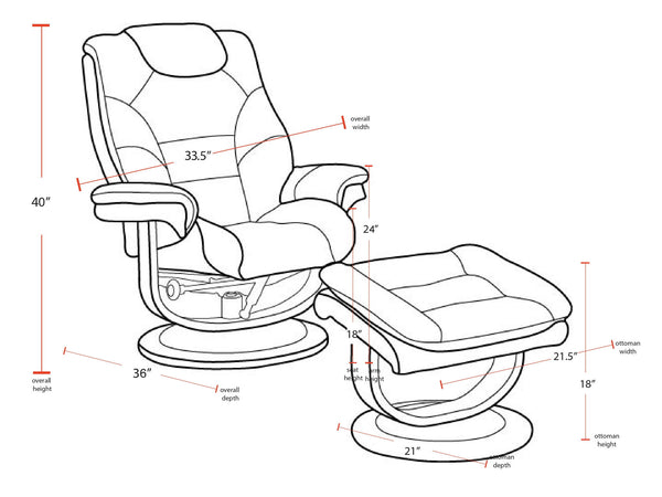 Monarch - Manual Reclining Swivel Chair and Ottoman