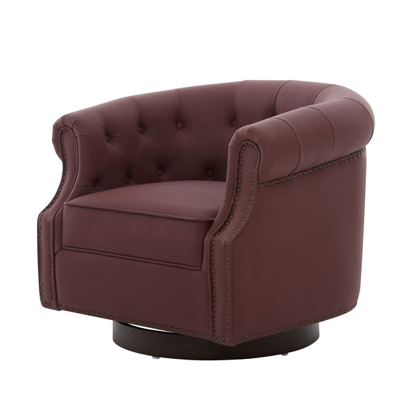360° Swivel Accent Chair With Curved Back