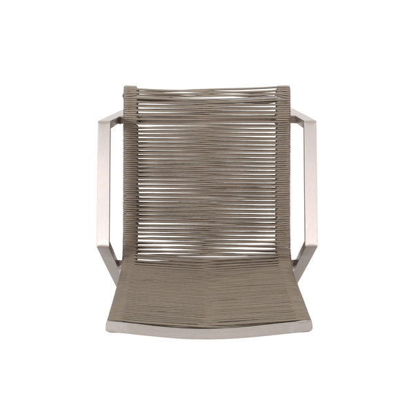 Outdoor Modern Aluminum Dining Chair Set With Rope Sea (Set of 2)