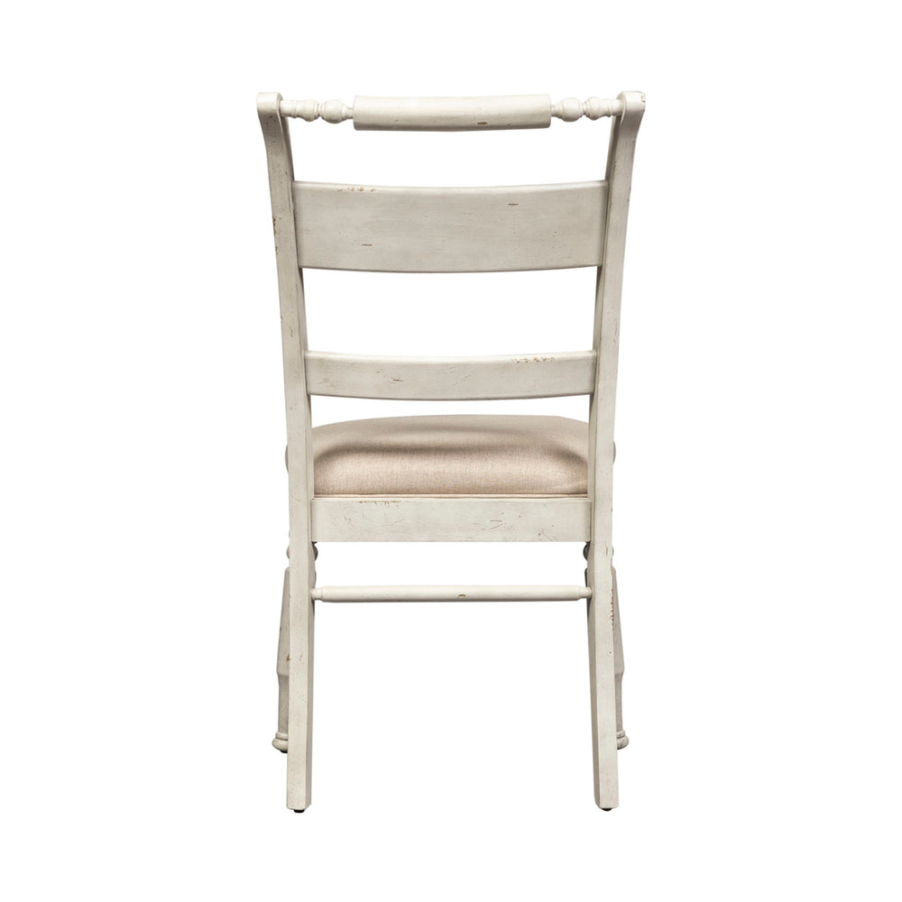 Whitney - Slat Back Side Chair - Antique Linen / Weathered Gray