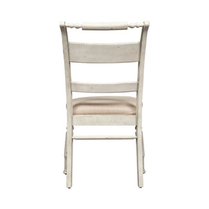 Whitney - Slat Back Side Chair - Antique Linen / Weathered Gray