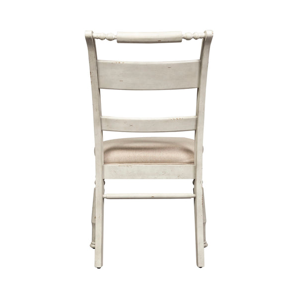 Whitney - Slat Back Side Chair - Antique Linen / Weathered Gray