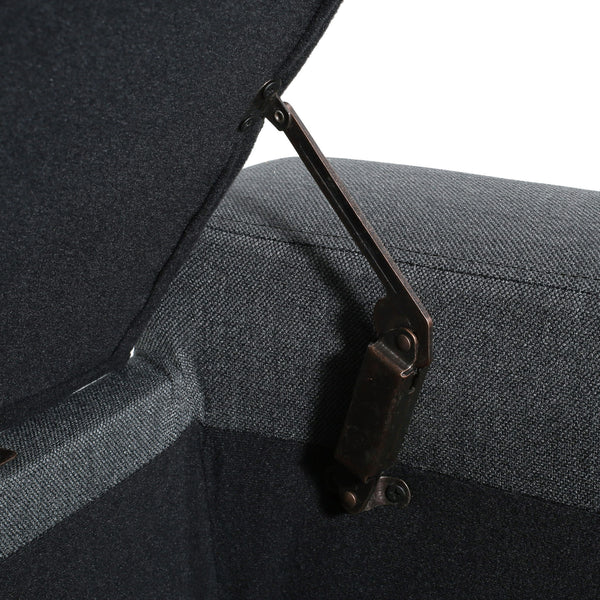 Contemporary Storage Ottoman With Tufted Top - Dark Gray