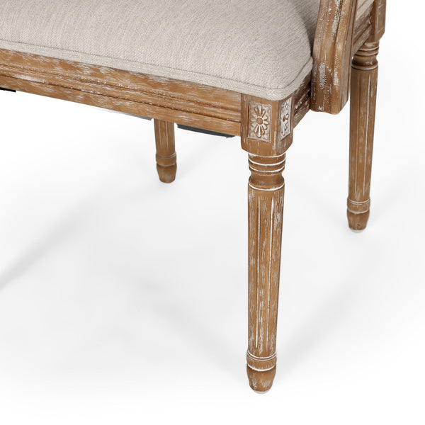 Upholstered Dining Chair With Cane Backrest