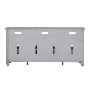 Heartland - Entertainment TV Stand - Antique White / Tobacco Tops