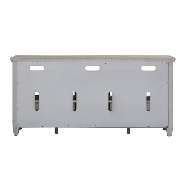 Heartland - Entertainment TV Stand - Antique White / Tobacco Tops