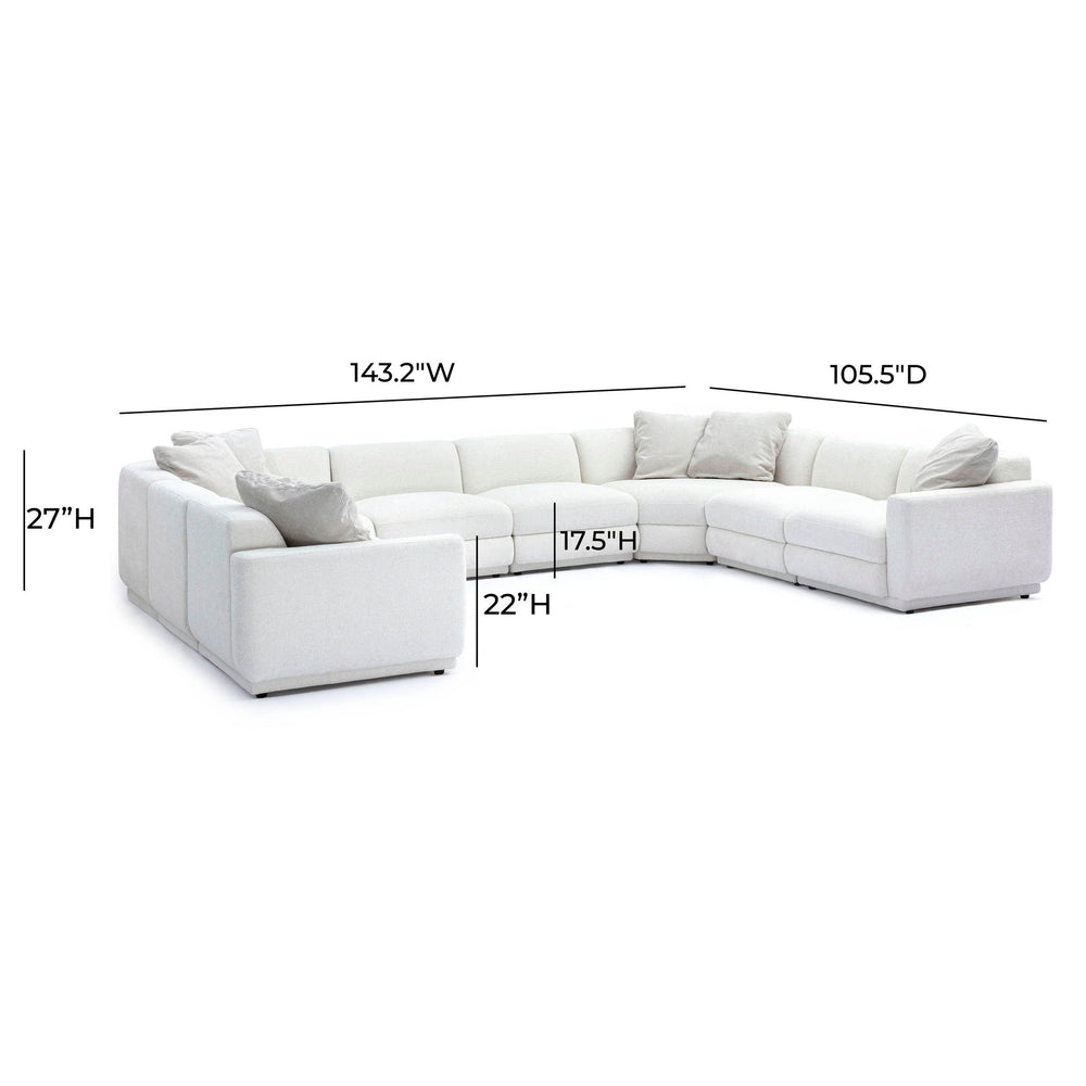 Perry - Modular Large U-Sectional - Cream
