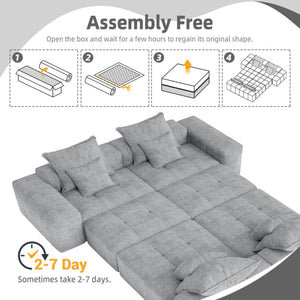 Modern Oversized, Modular Sectional Sofa With Pillows