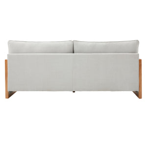 Modern 3 Seater Sofa With Wood Armrests