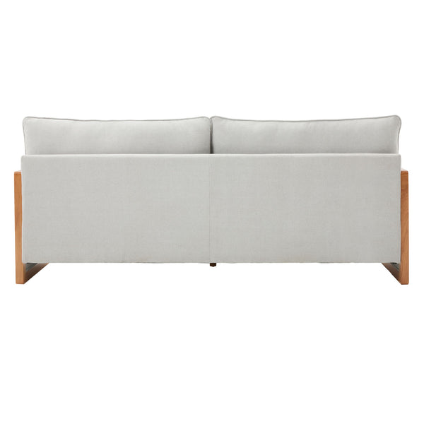 Modern 3 Seater Sofa With Wood Armrests
