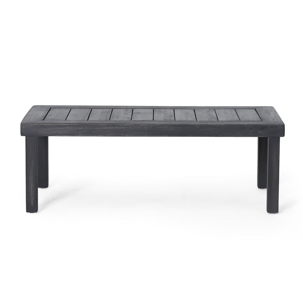 Acacia Wood Loveseat And Coffee Table Set With Cushions