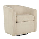 Swivel Accent Chair With U Backrest, Plush Cushion Living Room Furniture