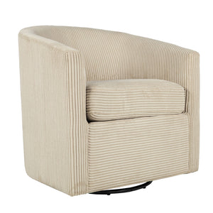 Swivel Accent Chair With U Backrest, Plush Cushion Living Room Furniture