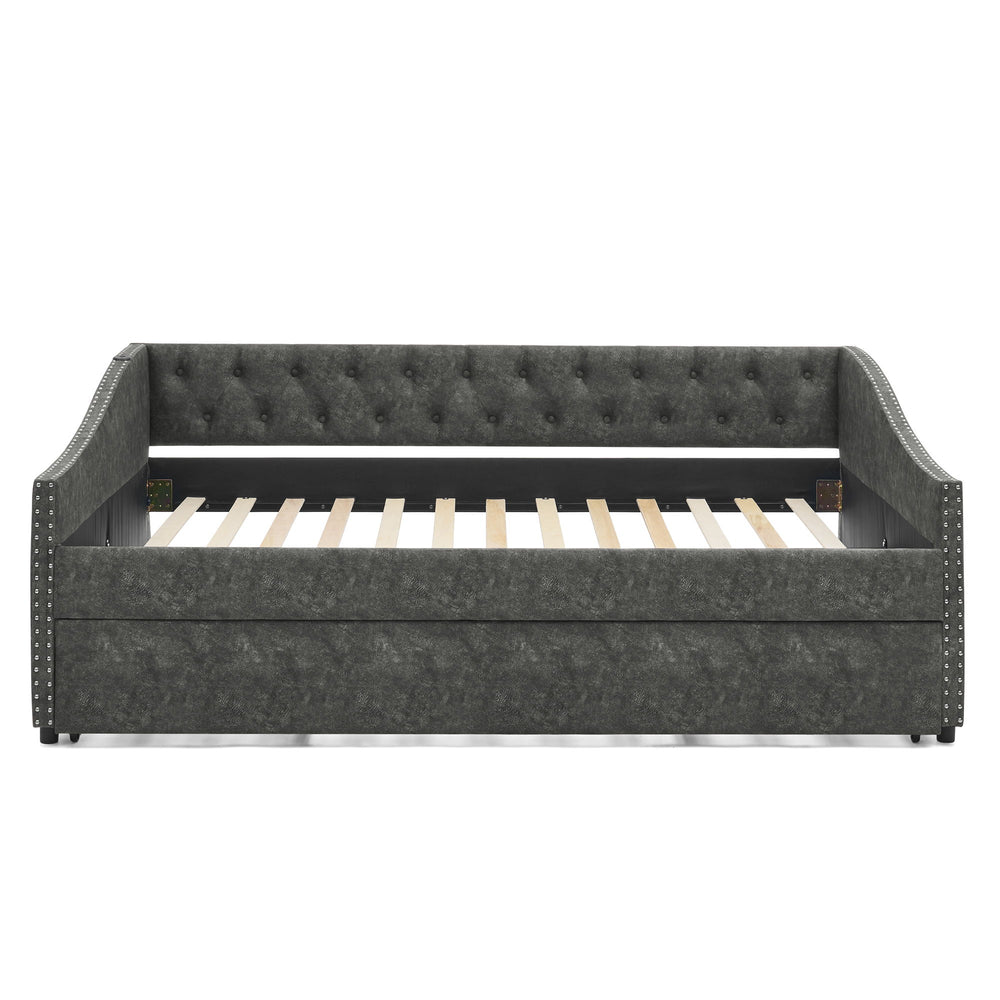 Upholstered Daybed With USB Charging & Pull Out Bed