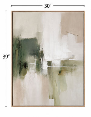 Verdant Horizon I Framed Canvas - Green
