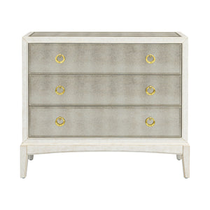 Kiara - Bronze Mirror Glam Hall Chest - White