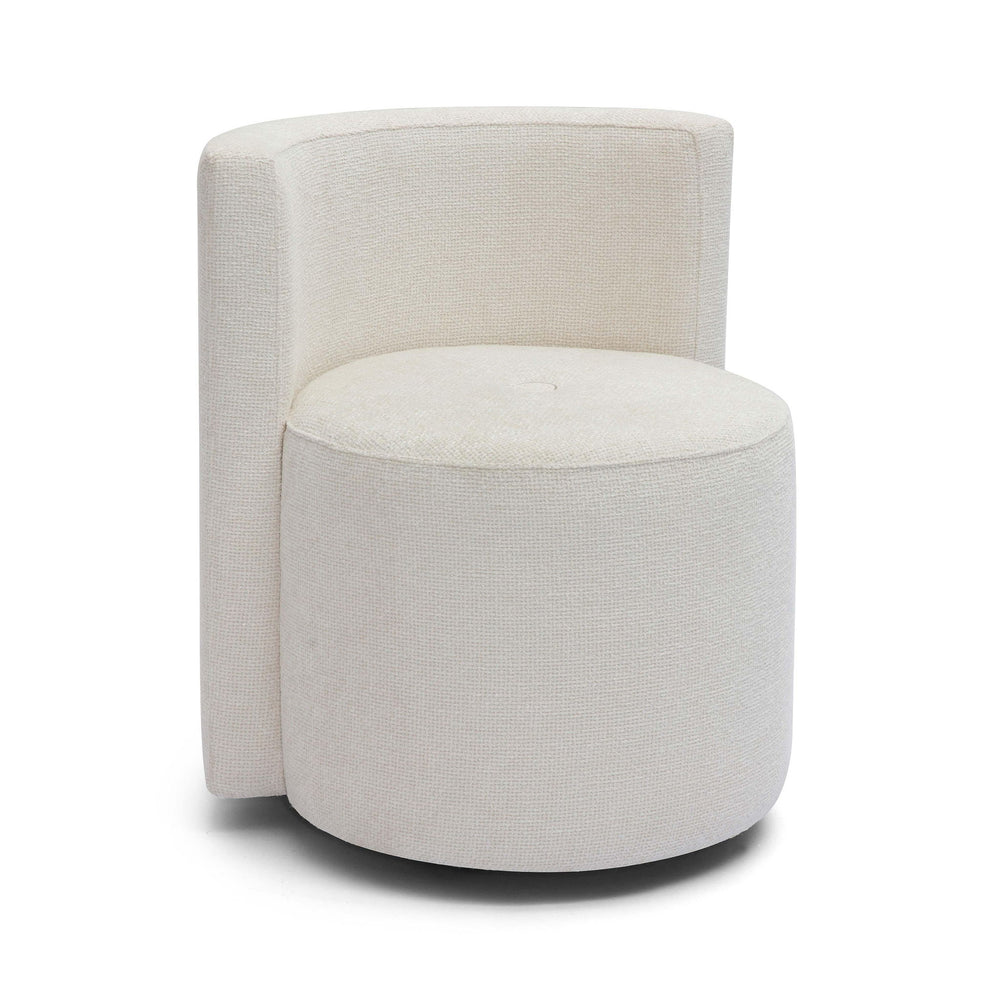 Alyssa - Chenille Rolling Desk Chair - Cream