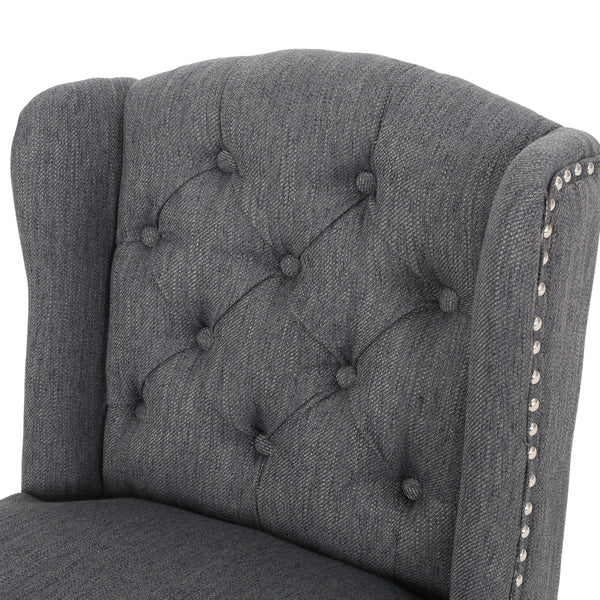 Vienna - Fabric Tufted Counter Stool With Nailhead Accents (Set of 2)