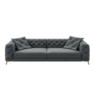 3 In 1 Convertible Sleeper, Deep Seat Pull Out Sofa Bed, Button Tufted
