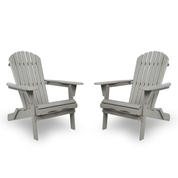 Lounge Patio Chair For Garden Outdoor Wooden Folding Adirondack Chair (Set of 2) Solid Cedar Wood Lounge Patio Chair For Garden