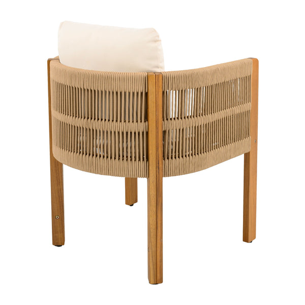 Outdoor Dining Set & Table And Rope Chairs