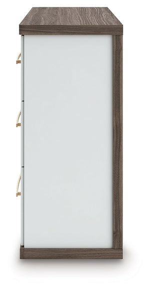 Kendanport - 3 Pc. - Dresser And 2 Nightstands - Brown / White