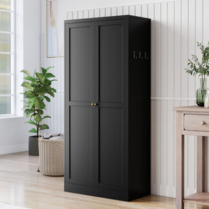 Kitchen Pantry Cabinet With 4 Adjustable Shelves, Heavy Duty Freestanding Organizer