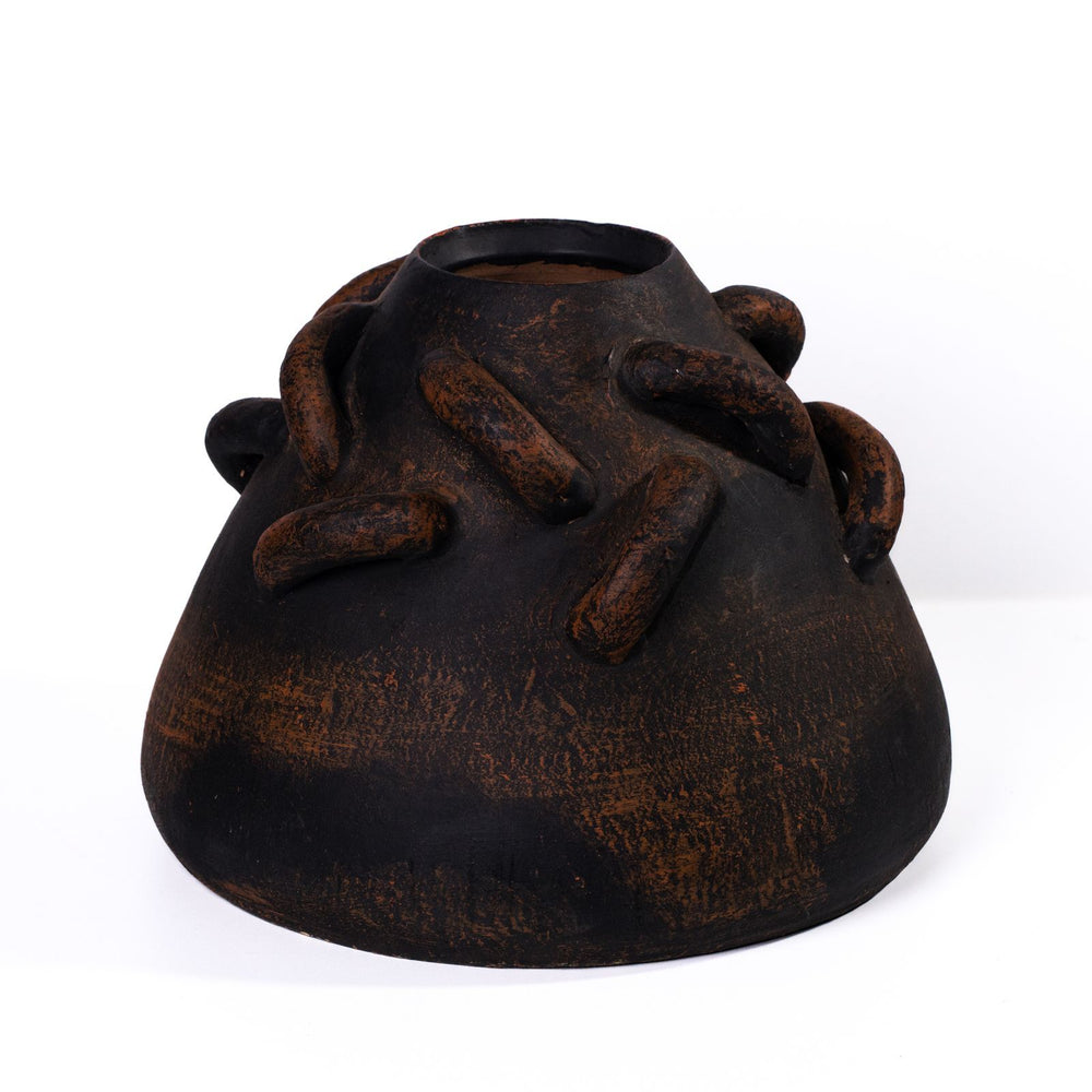 Visha - Roped Vase - Dark Terracotta