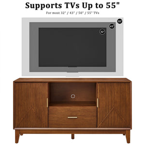 TV Stand With Drawer And Cabinets - Brown