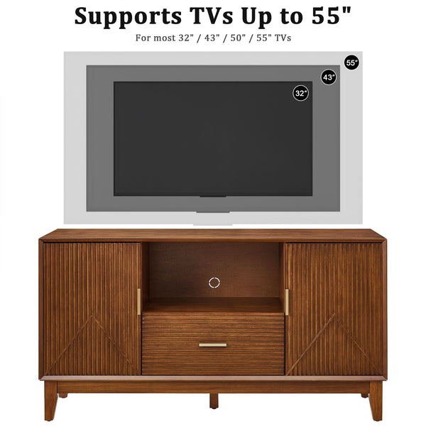 TV Stand With Drawer And Cabinets - Brown