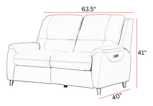 Austin - Power Reclining Loveseat P2 - Caramel Cream