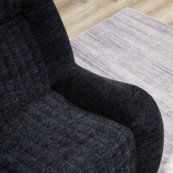Bean Bag Chair With Armrests Oversized Comfy Beanbag Lounge Lazy Floor Sofa Accent Chair For Living Room - Black