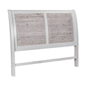 Backroads - King Sleigh Headboard - Weathered White
