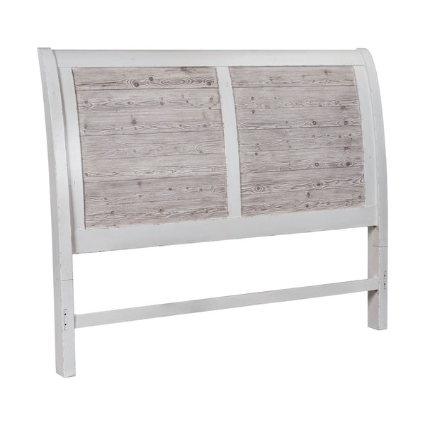 Backroads - King Sleigh Headboard - Weathered White