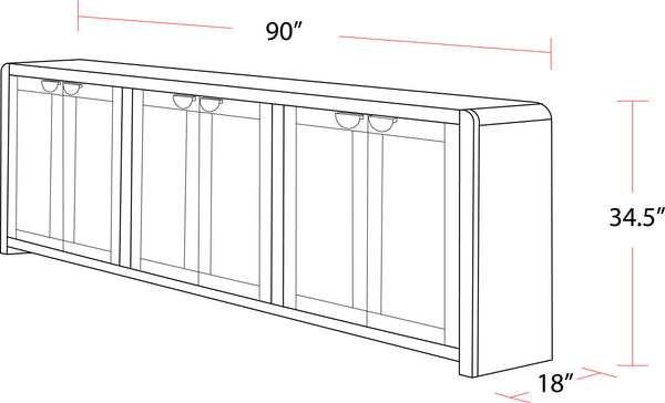Escape - Dining Rectangular Table With Console And 8 Caster Chairs - Glazed Natural Oak Black Metal Trim