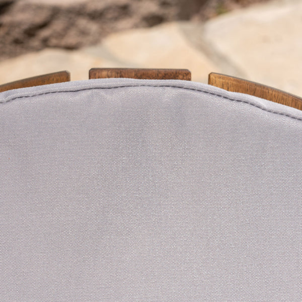 Outdoor Adirondack Chair Cushion With Water Resistant Fabric And Ties - Gray
