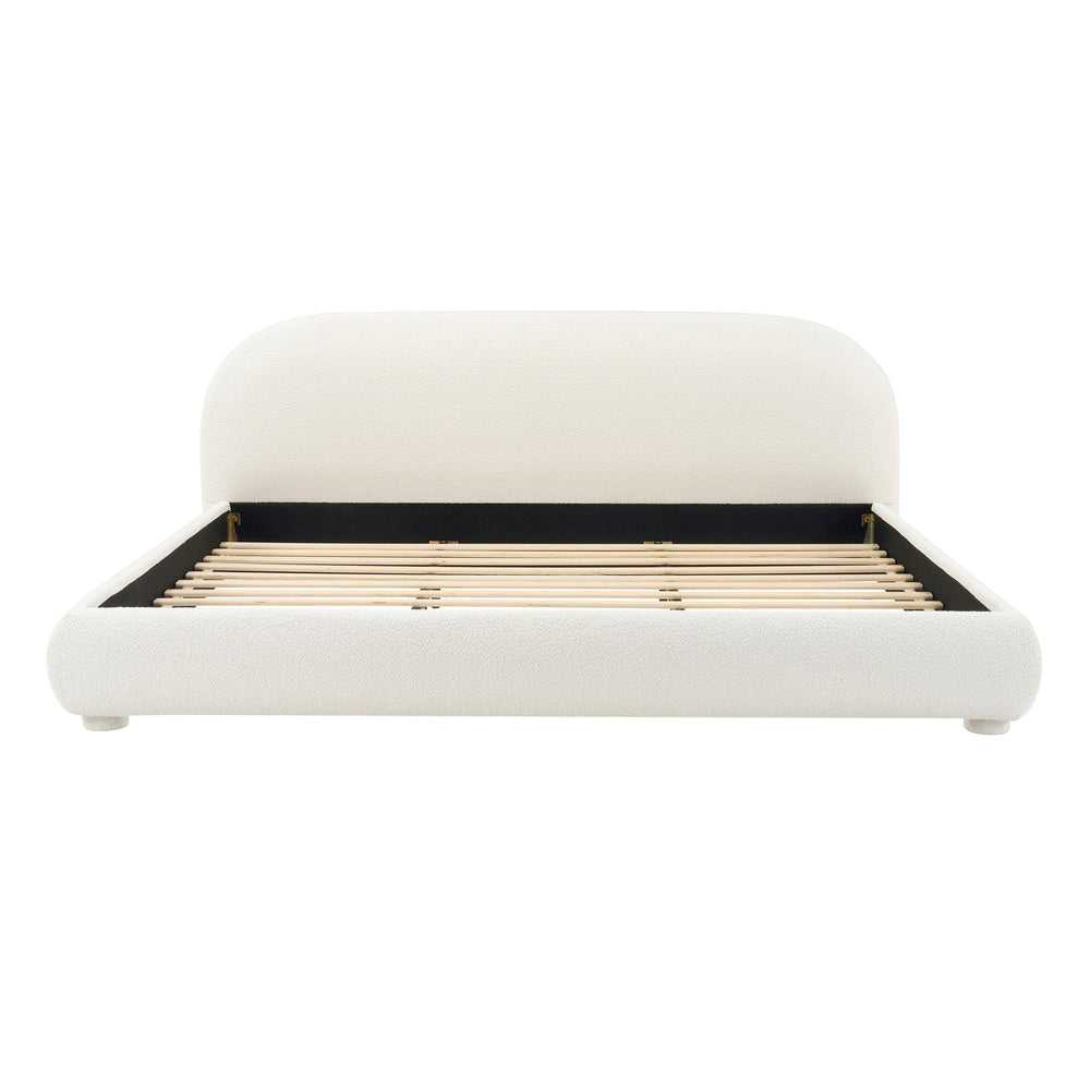 Upholstered Simple Modern Bedroom Bed With Curved Headboard