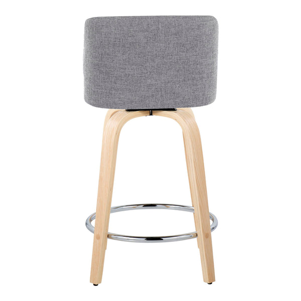 Toriano - Contemporary Fixed Height Counter Stool & Swivel And Round Footrest (Set of 2)