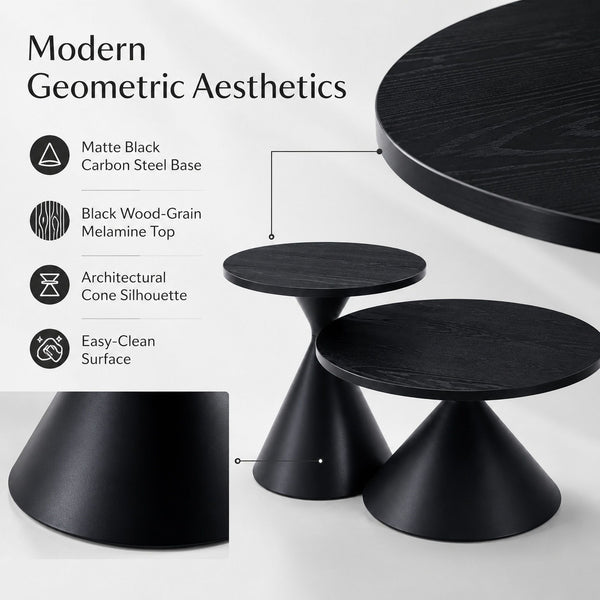 2 Piece Coffee Round Table Set