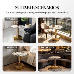 End Table For Living Rooms - Gold / White